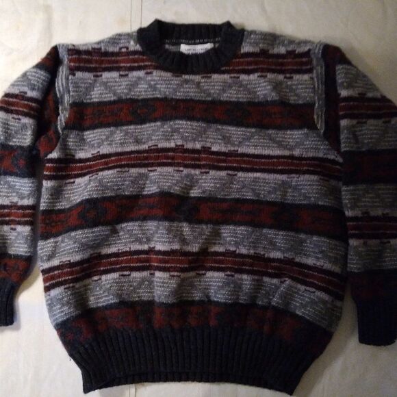 Vintage Benetton Aztec Pattern Wool Sweater - Picture 1 of 15